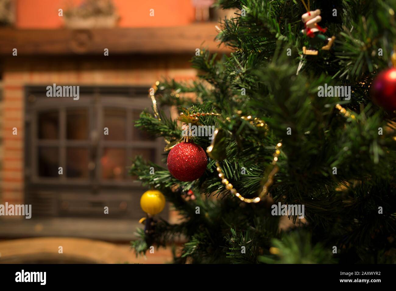 Beautiful christmas fireplace scene hi-res stock photography and images ...