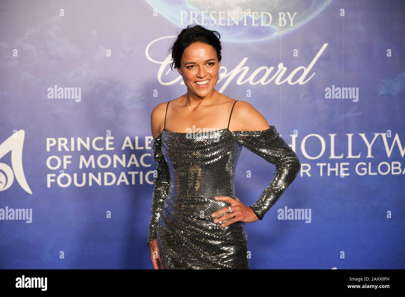 Actress Michelle Rodriguez attends Hollywood for the Global Ocean Gala at Beverly Hills on February 6, 2020 in Los Angeles, California. Stock Photo