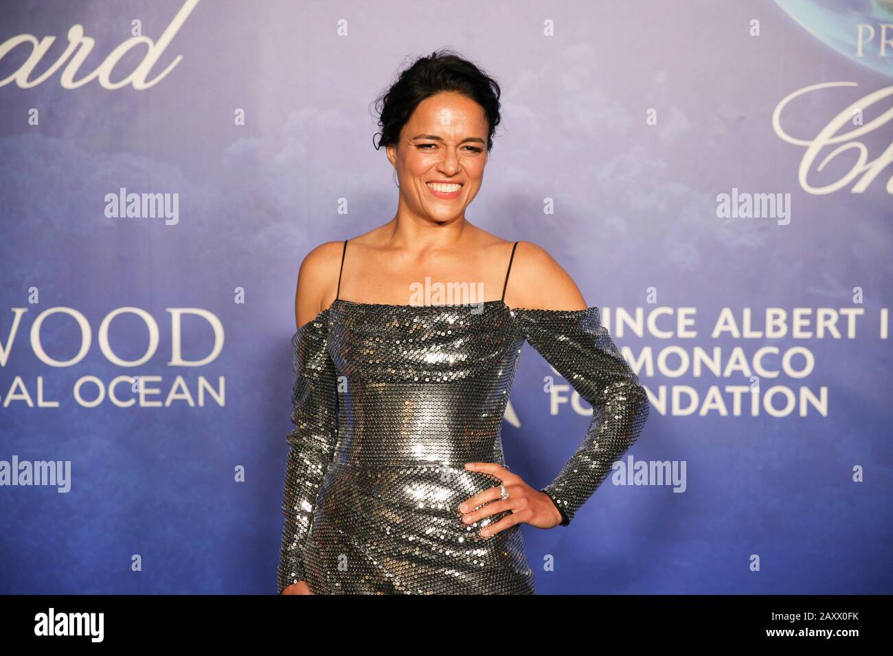 Actress Michelle Rodriguez attends Hollywood for the Global Ocean Gala at Beverly Hills on February 6, 2020 in Los Angeles, California. Stock Photo
