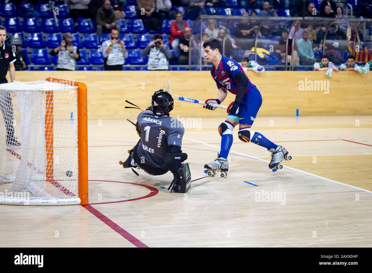 BARCELONA, SPAIN - FEBRUARY 11, 2020. Spanish OK League match between FCB and Deportivo Liceo. Pablo Federico ALVAREZ VERA in action during the match. Stock Photo