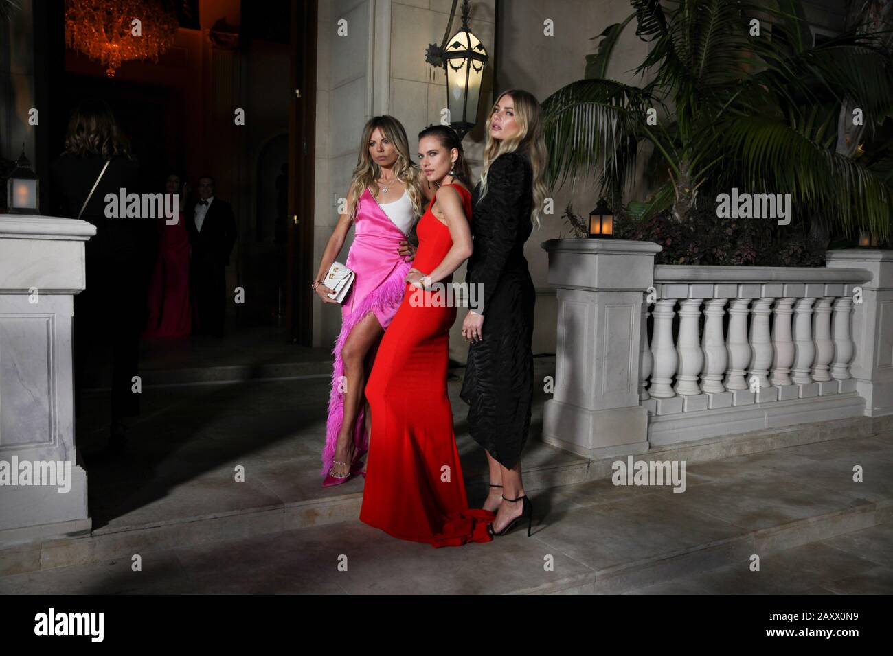 Models Lana Zakocela, Erica Pelosini and Tori Praver attend Hollywood for the Global Ocean Gala at Beverly Hills on February 6, 2020 in Los Angeles, California. Stock Photo