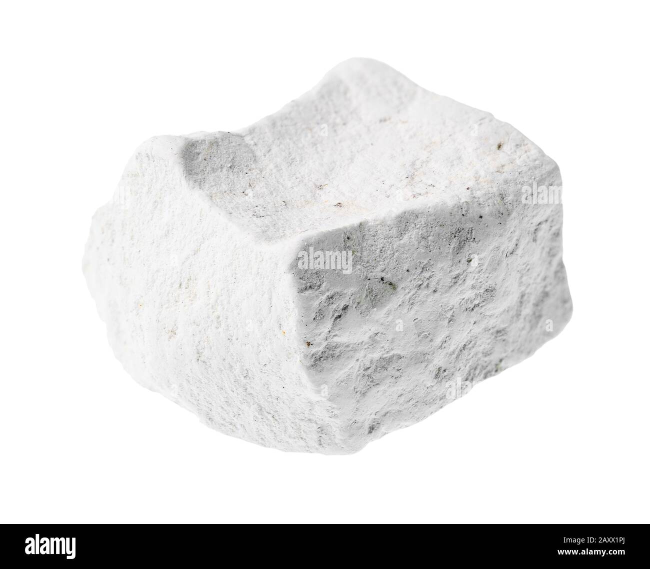 unpolished chalk (white limestone) rock stone on white background Stock  Photo - Alamy