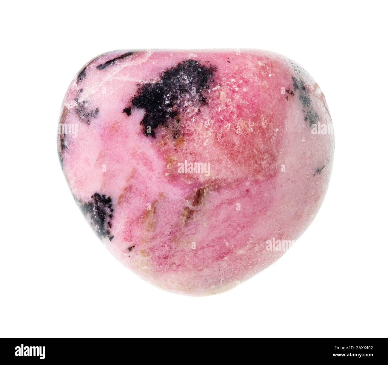 polished rhodonite gemstone cutout on white background Stock Photo - Alamy