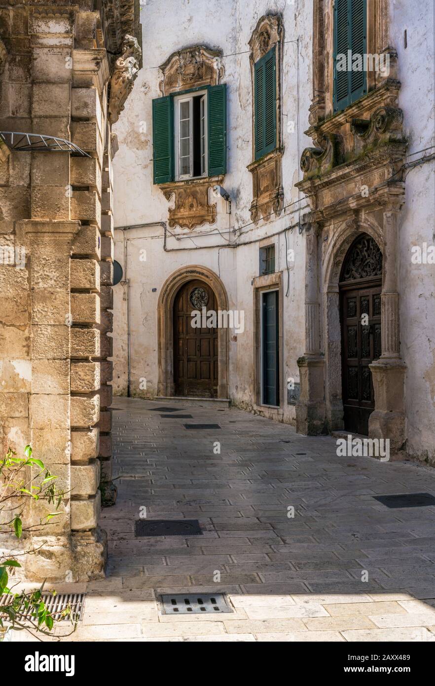 Scenic sight in Martina Franca on a sunny summer morning, province of Taranto, Apulia, southern Italy. Stock Photo