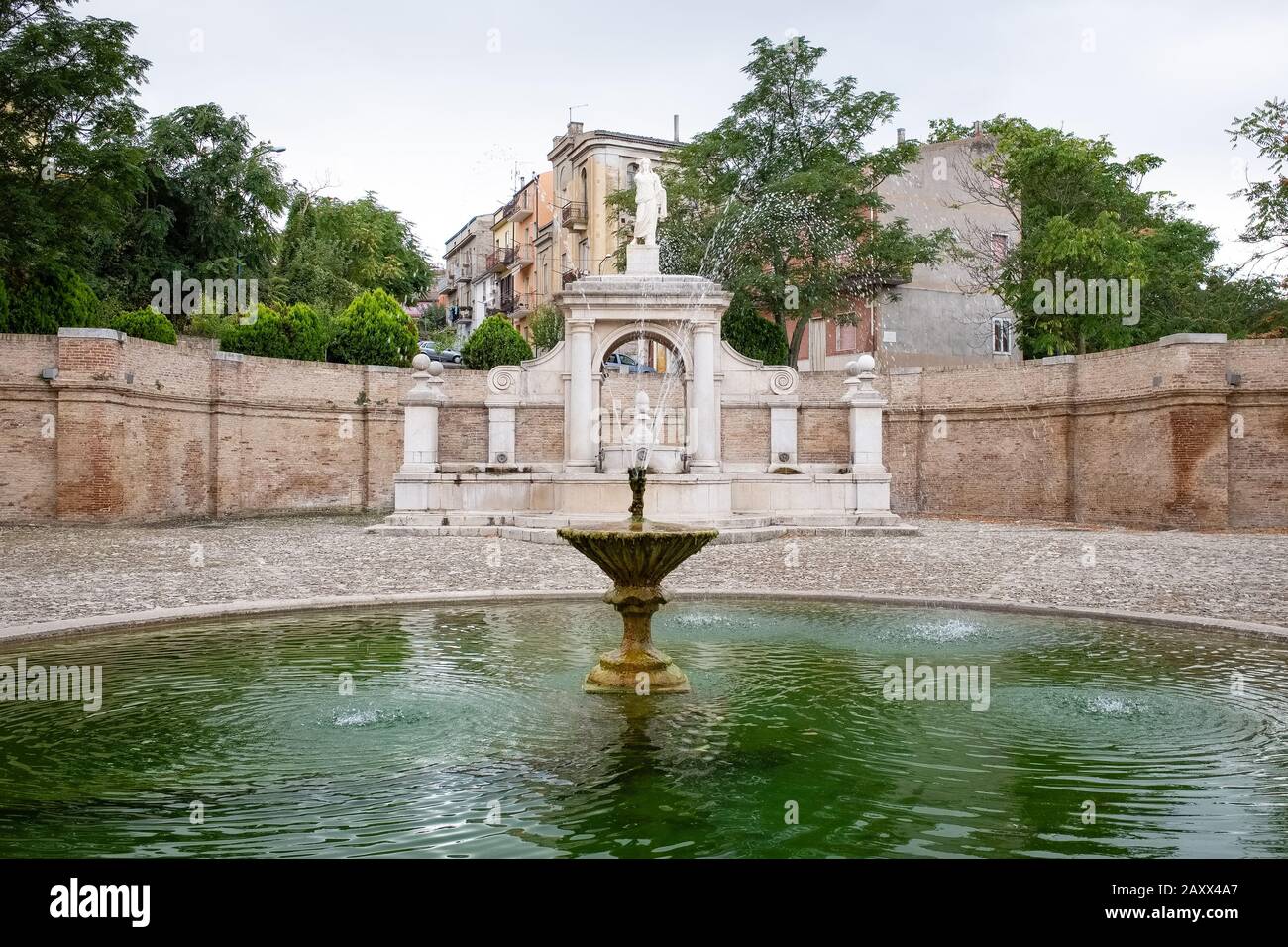 View of the monumental fountain 'Cavallina' in Genzano di Lucania. Basilicata, Italy Stock Photo
