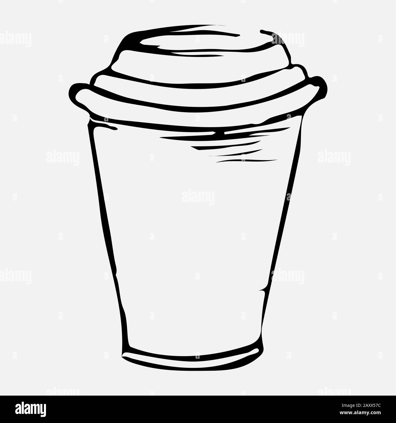 A mug of tea drawn by hand with a pencil. Stock Vector