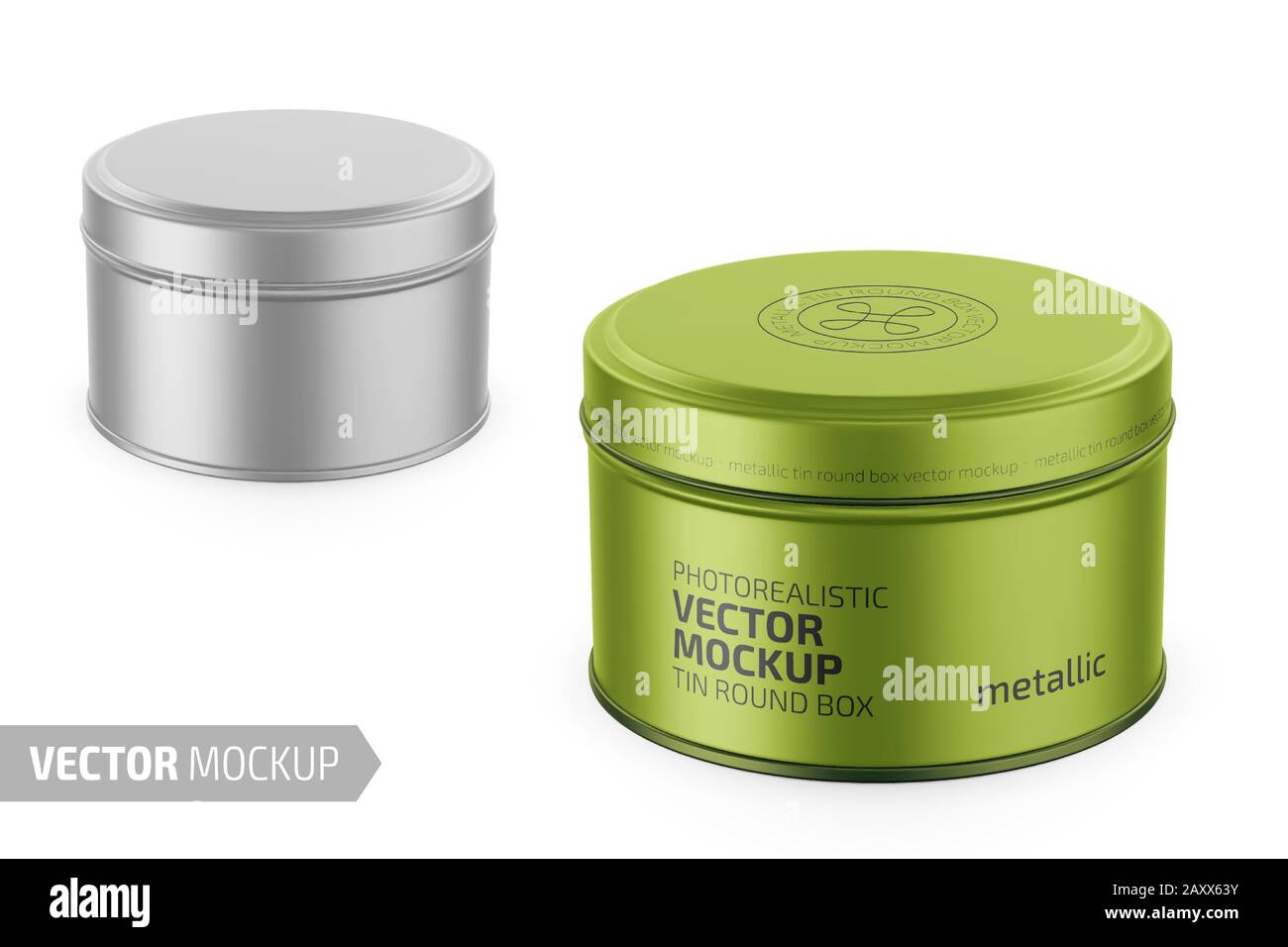 Download Round White Metallic Tin Round Box Container For Dry Products Tea Coffee Sugar Cereals Candy Photo Realistic Packaging Vector Mockup Template Stock Vector Image Art Alamy