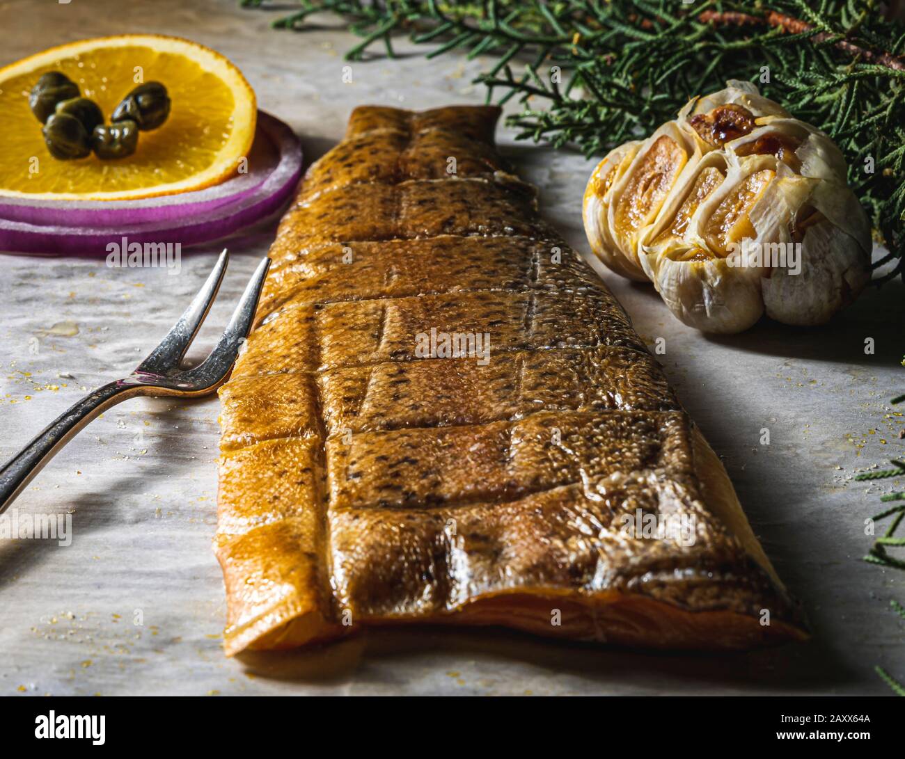 Smoked Trout fillet Stock Photo Alamy