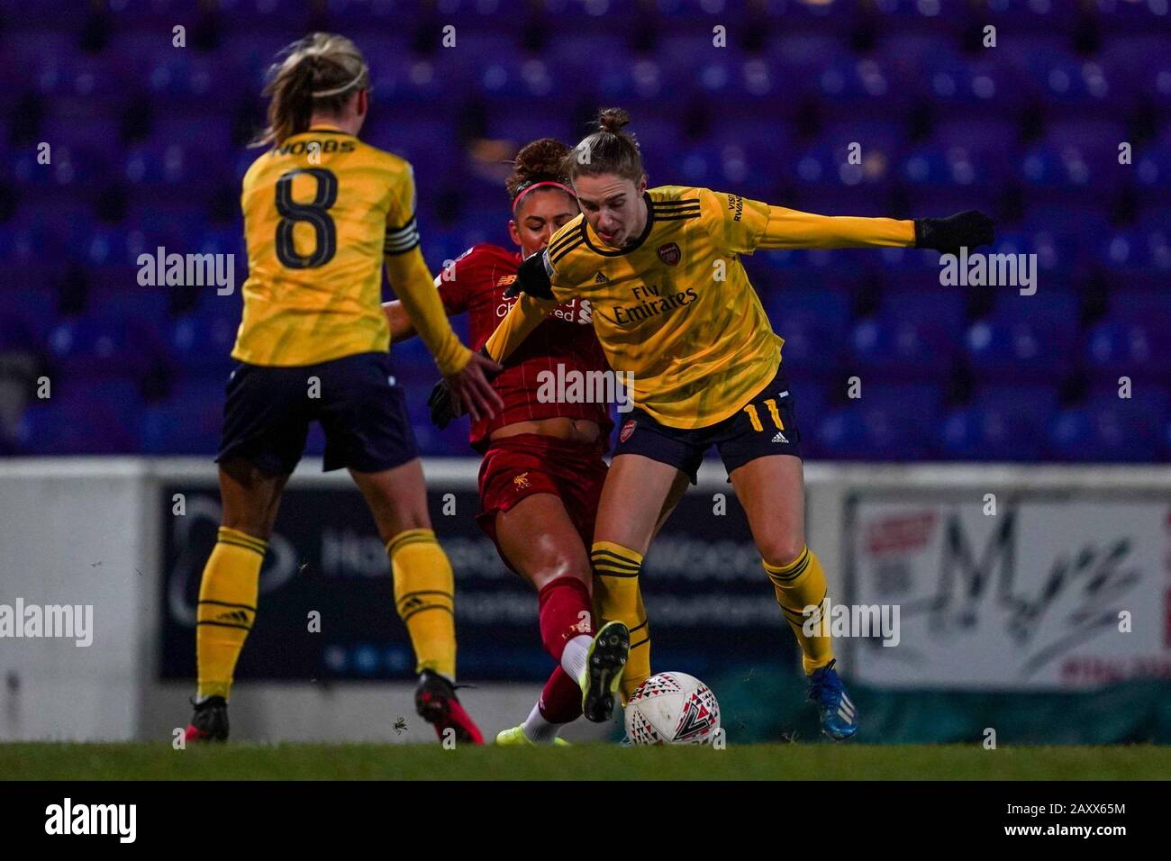 CHESTER. ENGLAND. FEB 13th: Vivianne Miedema of Arsenal in attack  during the Women’s Super League game between Liverpool Women and Arsenal Women at The Deva Stadium in Chester, England. (Photo by Daniela Porcelli/SPP) Stock Photo