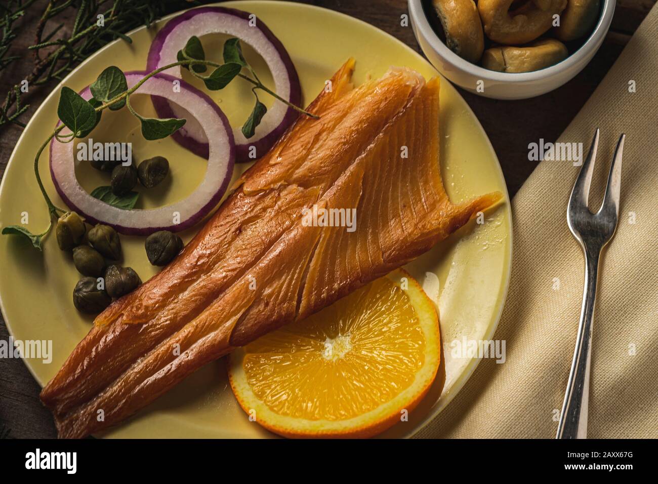 Smoked Trout fillet Stock Photo Alamy