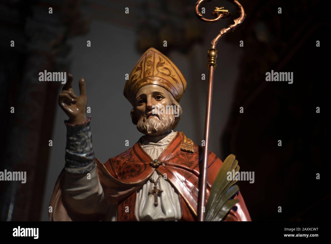 Valentine's day image. Statue of the saint in the basilica of the Italian city of Terni. Stock Photo