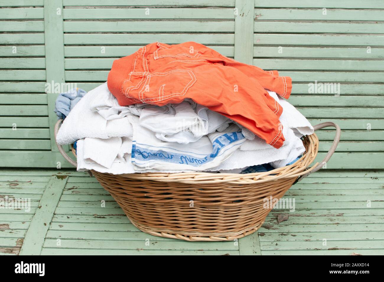 basket of laundry Stock Photo Alamy