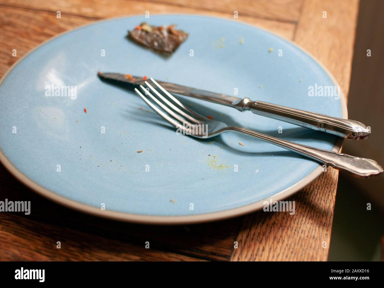 Finished eating plate knife fork hires stock photography and images