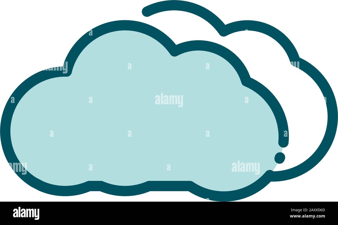 cloud computing social media line and fill vector illustration Stock Vector
