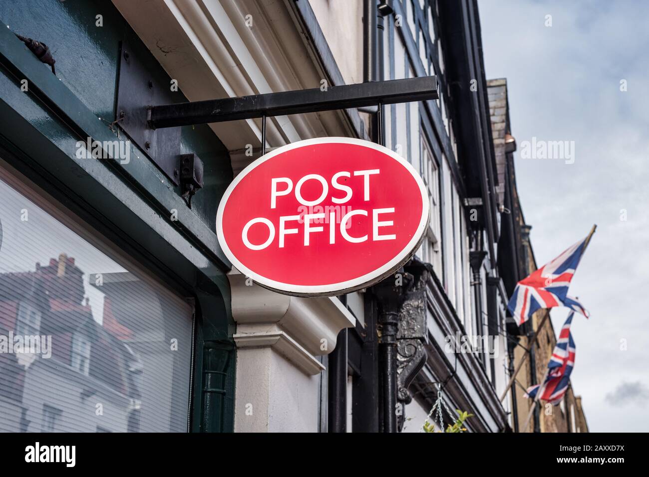 Windsor, UK- Feb 10, 2020: Post Office Sign outside a post office in Windsor Stock Photo