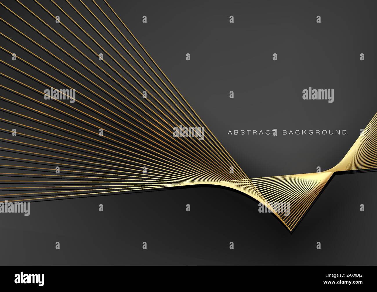 Abstract vector background, gold line for design brochure, website, flyer. Stock Vector