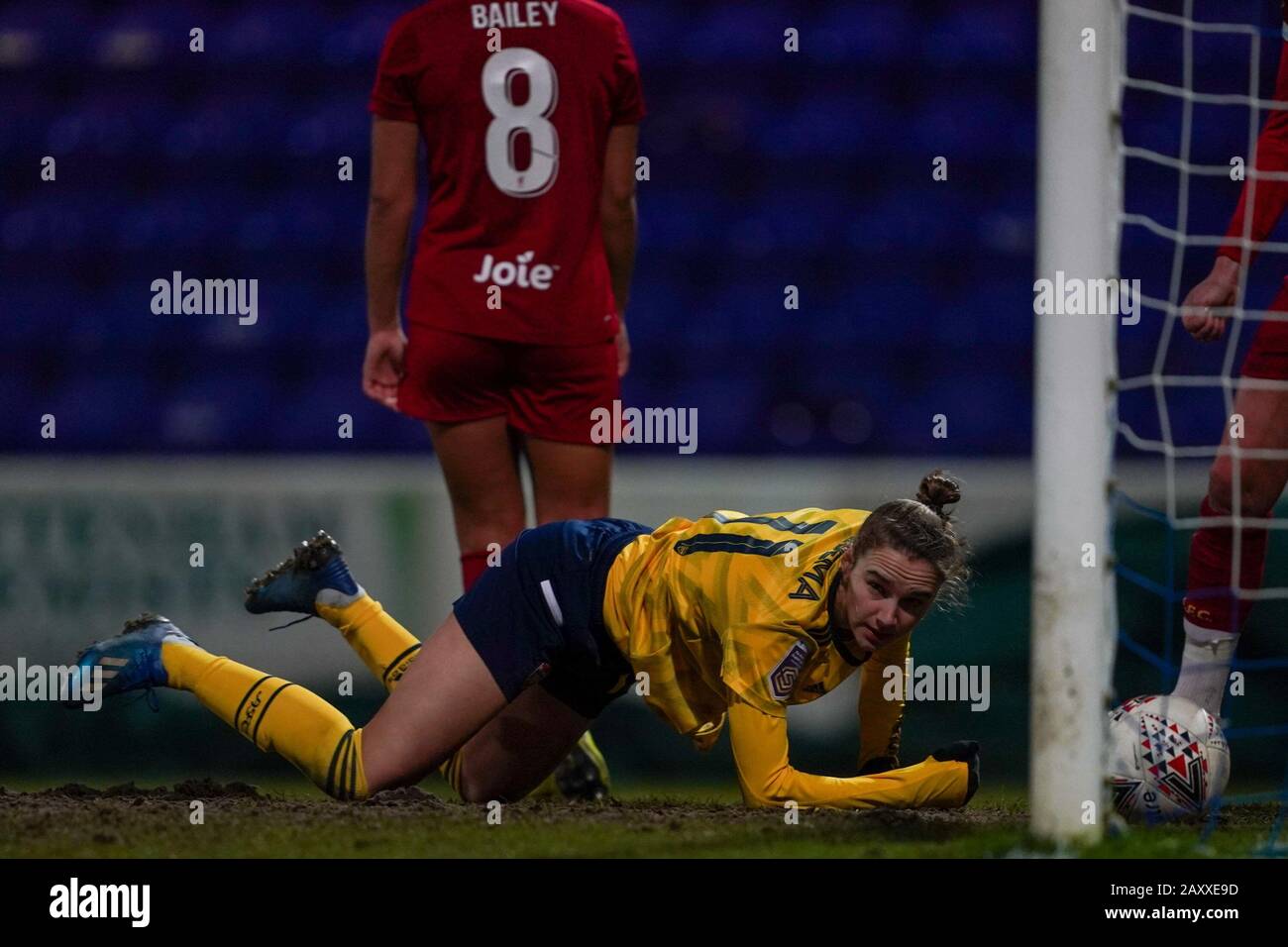 CHESTER. ENGLAND. FEB 13th: Vivianne Miedema of Arsenal scores the winning goal  during the Women’s Super League game between Liverpool Women and Arsenal Women at The Deva Stadium in Chester, England. (Photo by Daniela Porcelli/SPP) Stock Photo