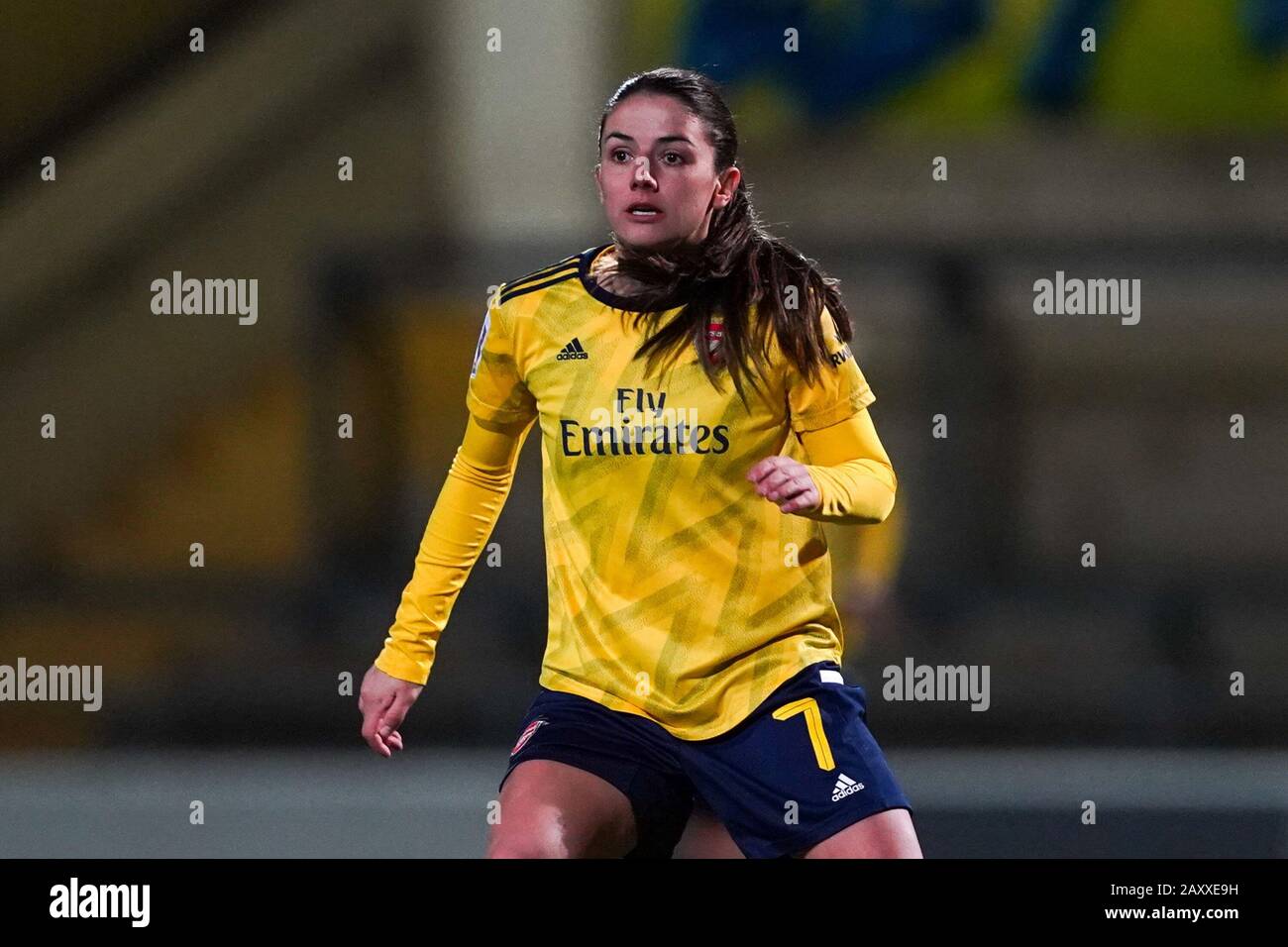 CHESTER. ENGLAND. FEB 13th: Danielle Van de Donk of Arsenal in action  during the Women’s Super League game between Liverpool Women and Arsenal Women at The Deva Stadium in Chester, England. (Photo by Daniela Porcelli/SPP) Stock Photo