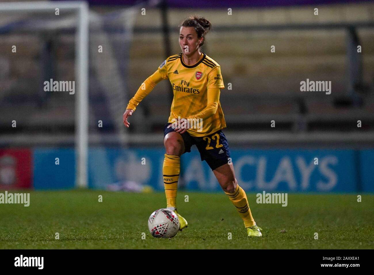 CHESTER. ENGLAND. FEB 13th: Viktoria Schnaderbeck of Arsenal in action  during the Women’s Super League game between Liverpool Women and Arsenal Women at The Deva Stadium in Chester, England. (Photo by Daniela Porcelli/SPP) Stock Photo