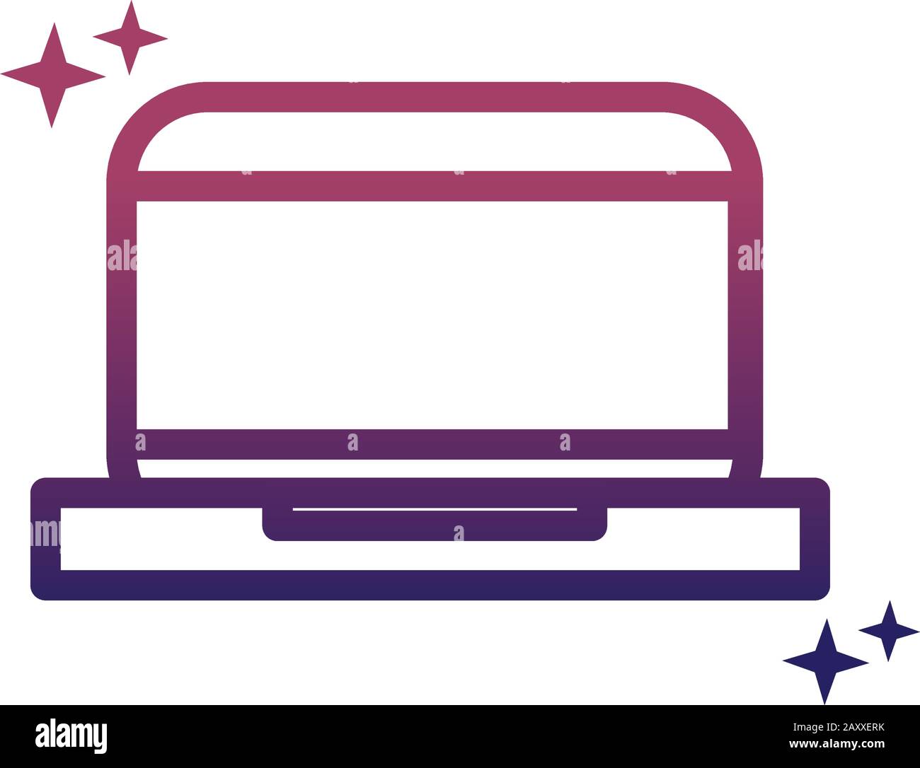 laptop computer technology social media gradient style icon vector illustration Stock Vector