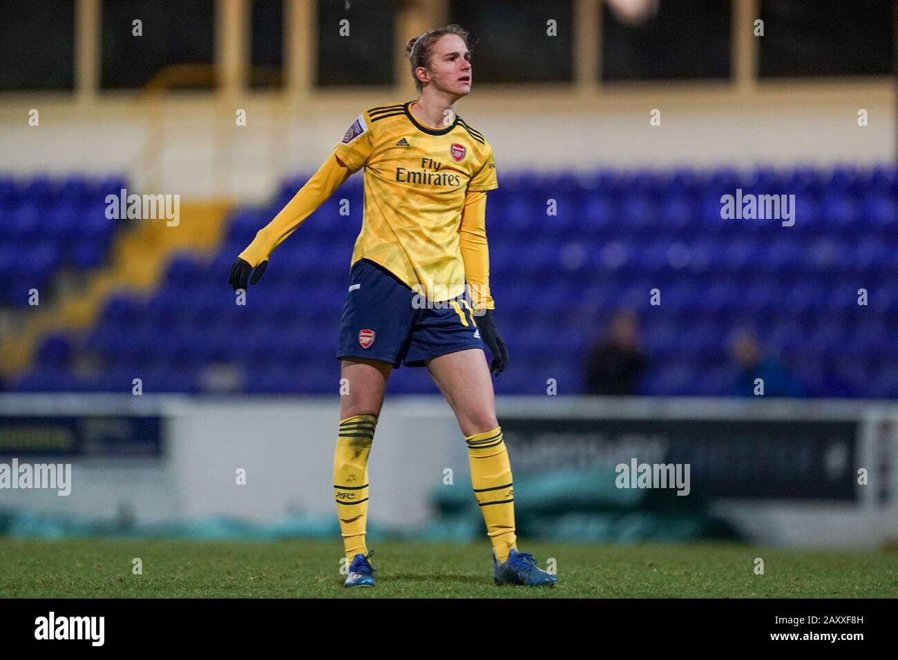 CHESTER. ENGLAND. FEB 13th: Vivianne Miedema of Arsenal after a missed chance  during the Women’s Super League game between Liverpool Women and Arsenal Women at The Deva Stadium in Chester, England. (Photo by Daniela Porcelli/SPP) Stock Photo