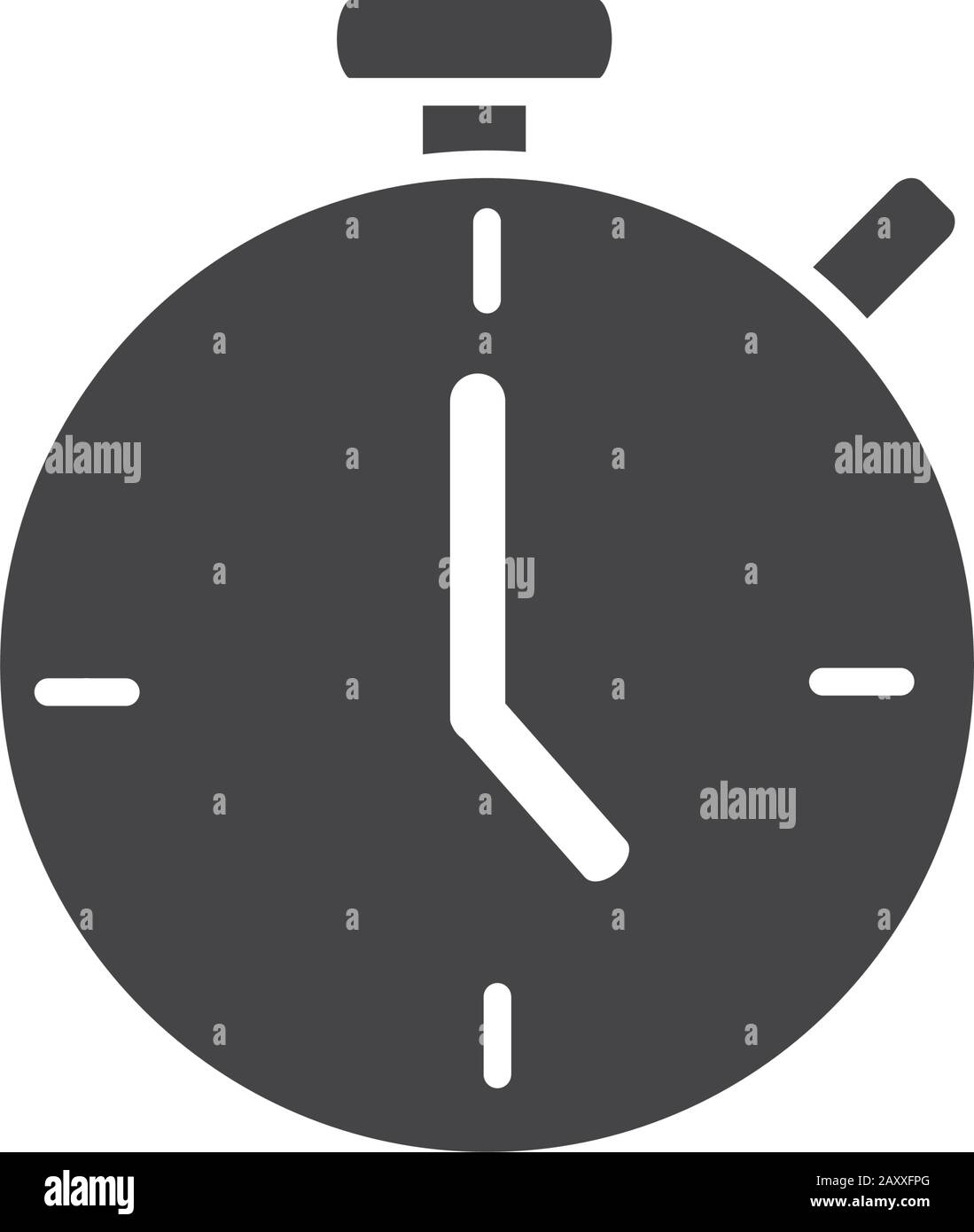 office stopwatch timer clock supply vector illustration silhouette on