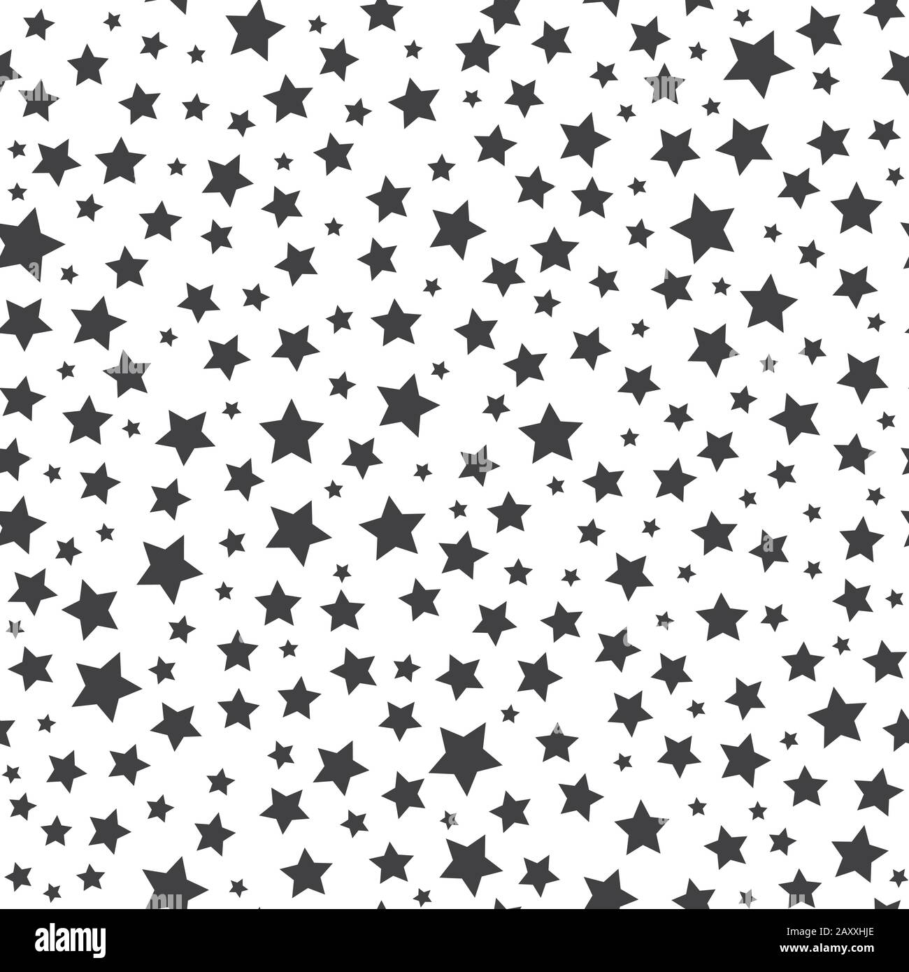 Stars vector seamless background. Vector space star pattern, black stars on white background Stock Vector