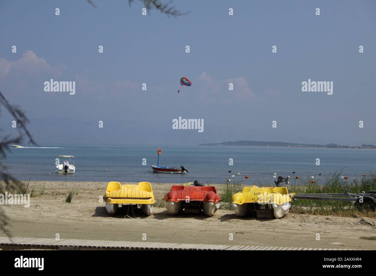 Along the waterfront overview over the nautical activities Stock Photo
