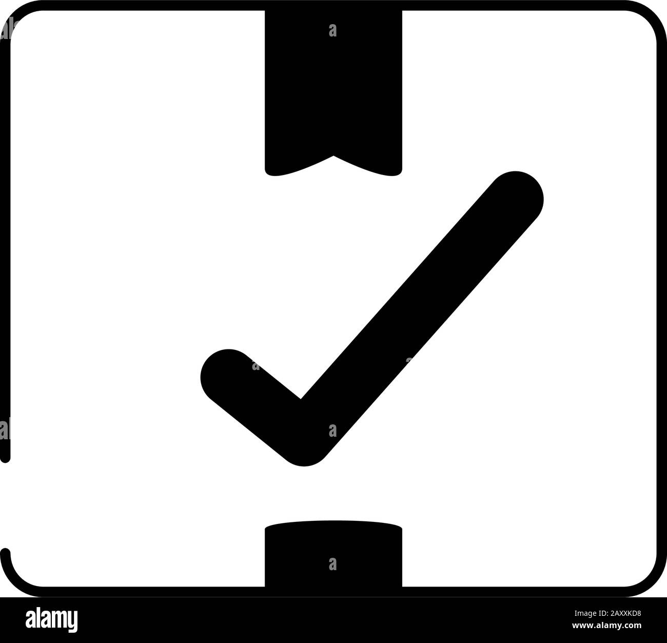 cardboard box check mark ok cargo delivery vector illustration line ...