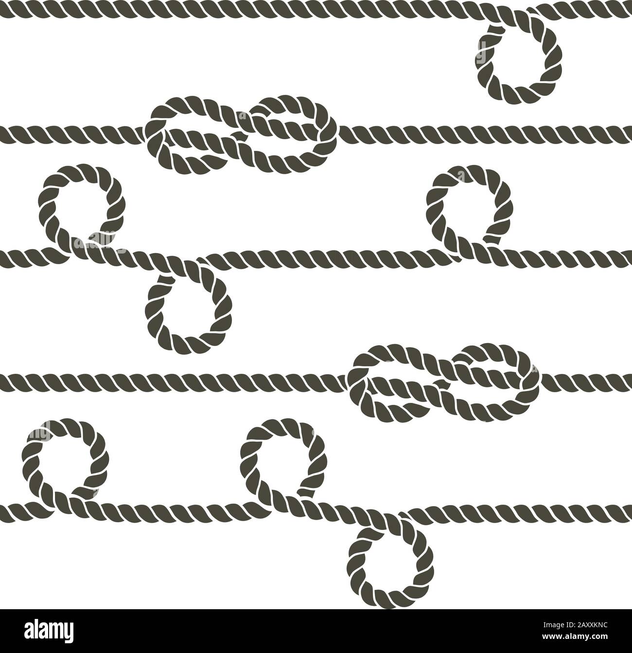 Navy rope with marine knots vector seamless pattern. Rope repetition,  nautical rope knot seamless, endless rope horizontally pattern illustration  Stock Vector Image & Art - Alamy