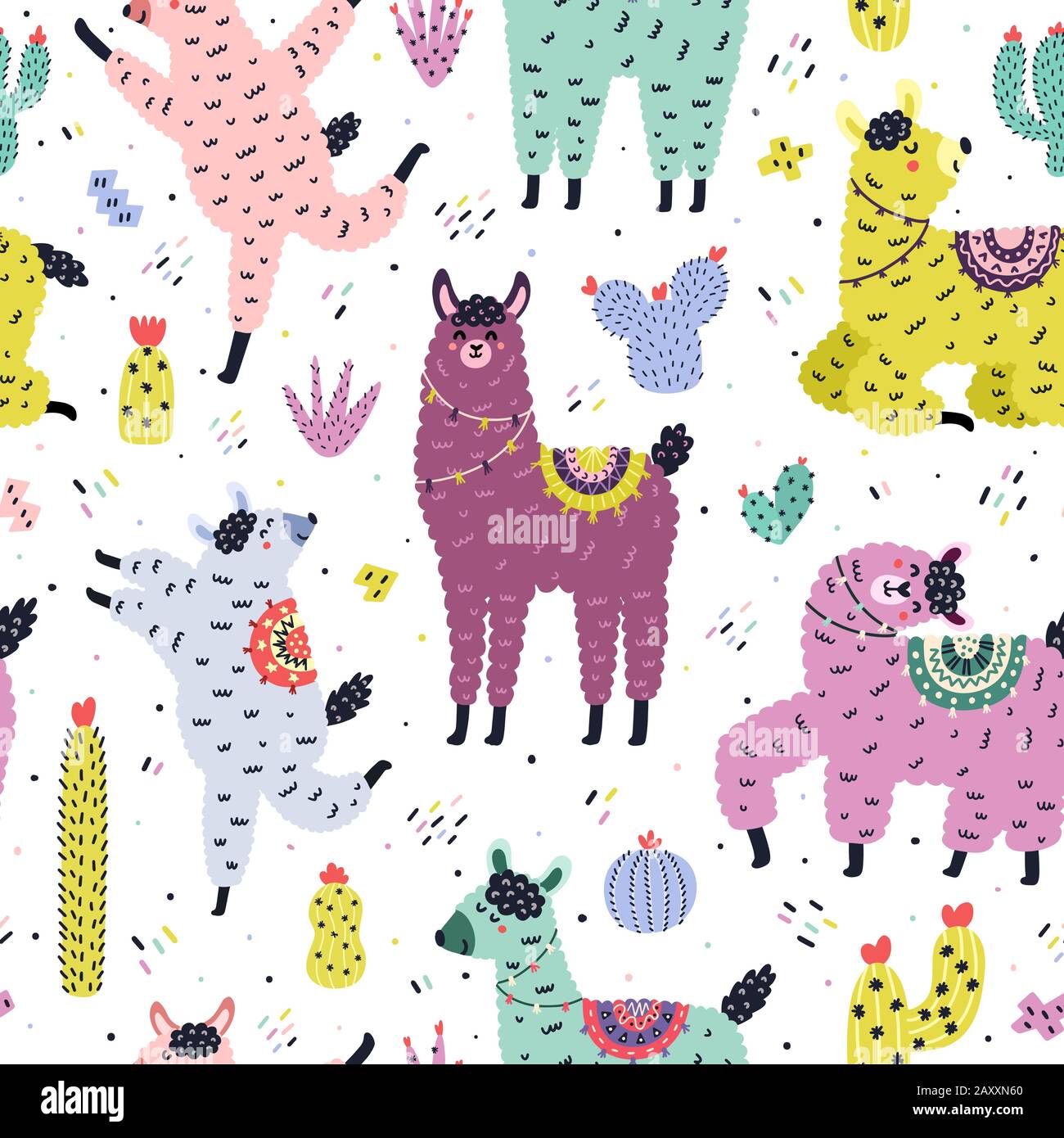 Llama Pattern Background Lama dance Stock Vector Images - Alamy