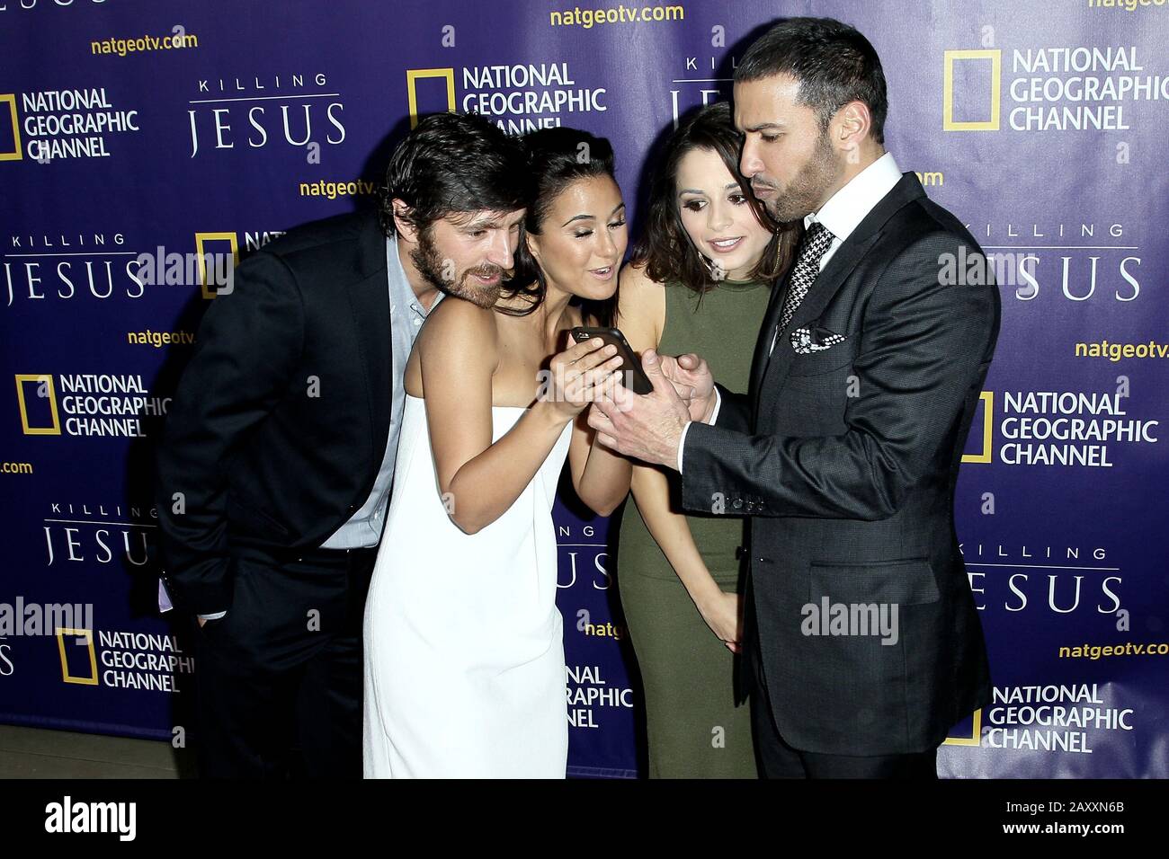 New York, NY, USA. 23 March, 2015. Eoin Macken, Emmanuelle Chriqui, Stephanie Leonidas, Haaz Sleiman at the 'Killing Jesus' World Premiere at Alice Tully Hall at Lincoln Center. Credit: Steve Mack/Alamy Stock Photo