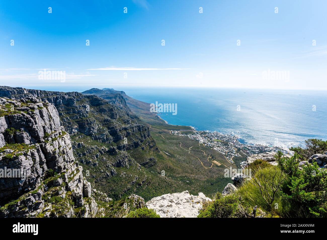 View from Table Mountain, Cape Town, South African Stock Photo