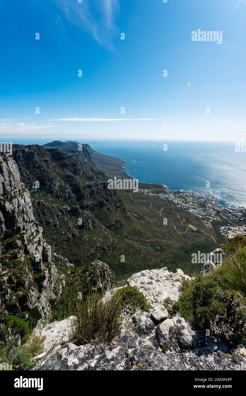 View from Table Mountain, Cape Town, South African Stock Photo