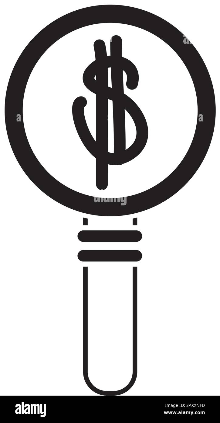 money business financial magnifier line style icon vector illustration ...