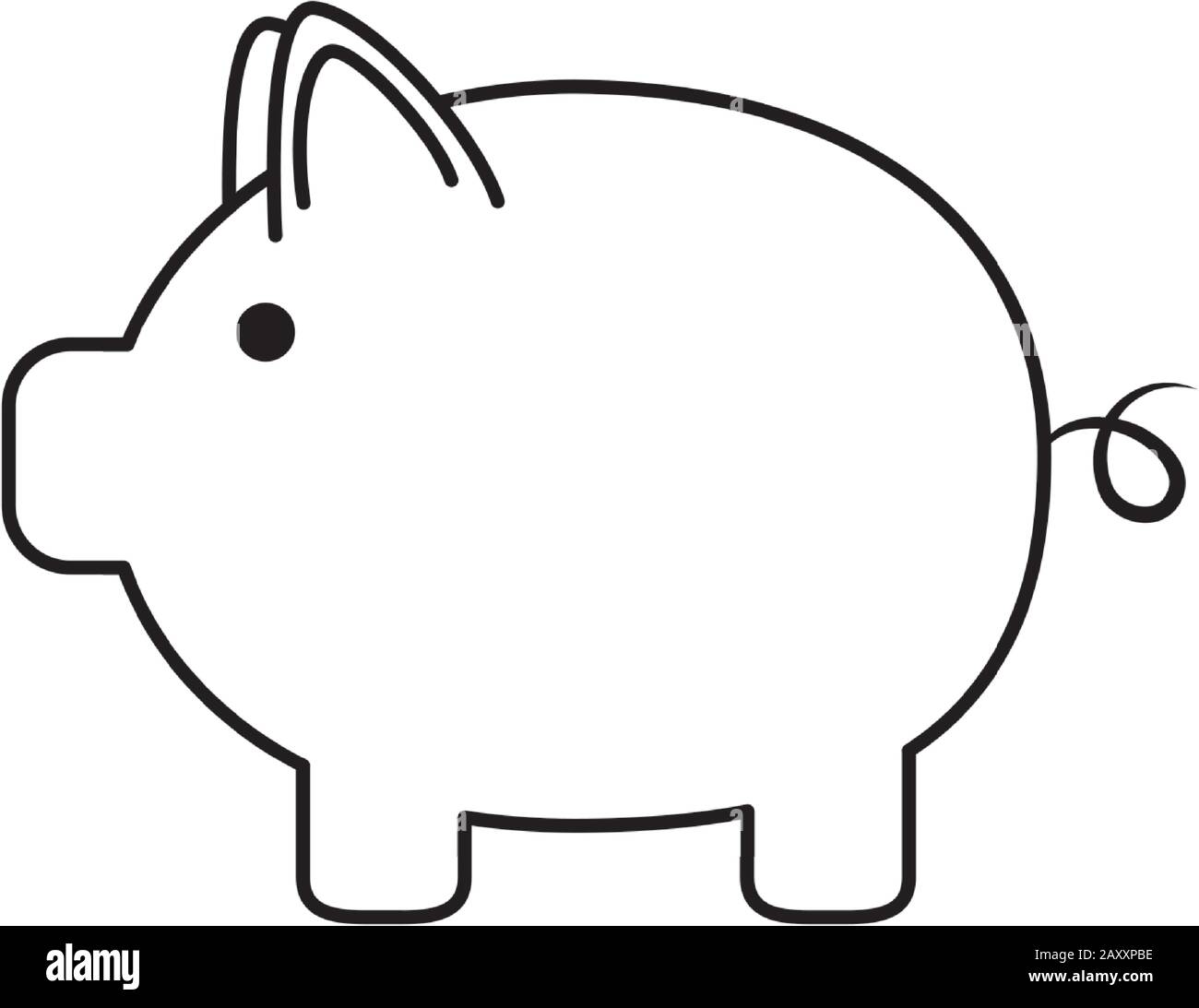 piggy bank saving money business financial line style icon vector ...