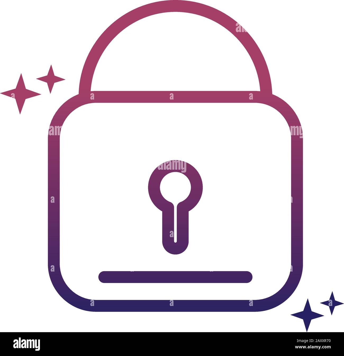 padlock security protection social media gradient style icon vector illustration Stock Vector