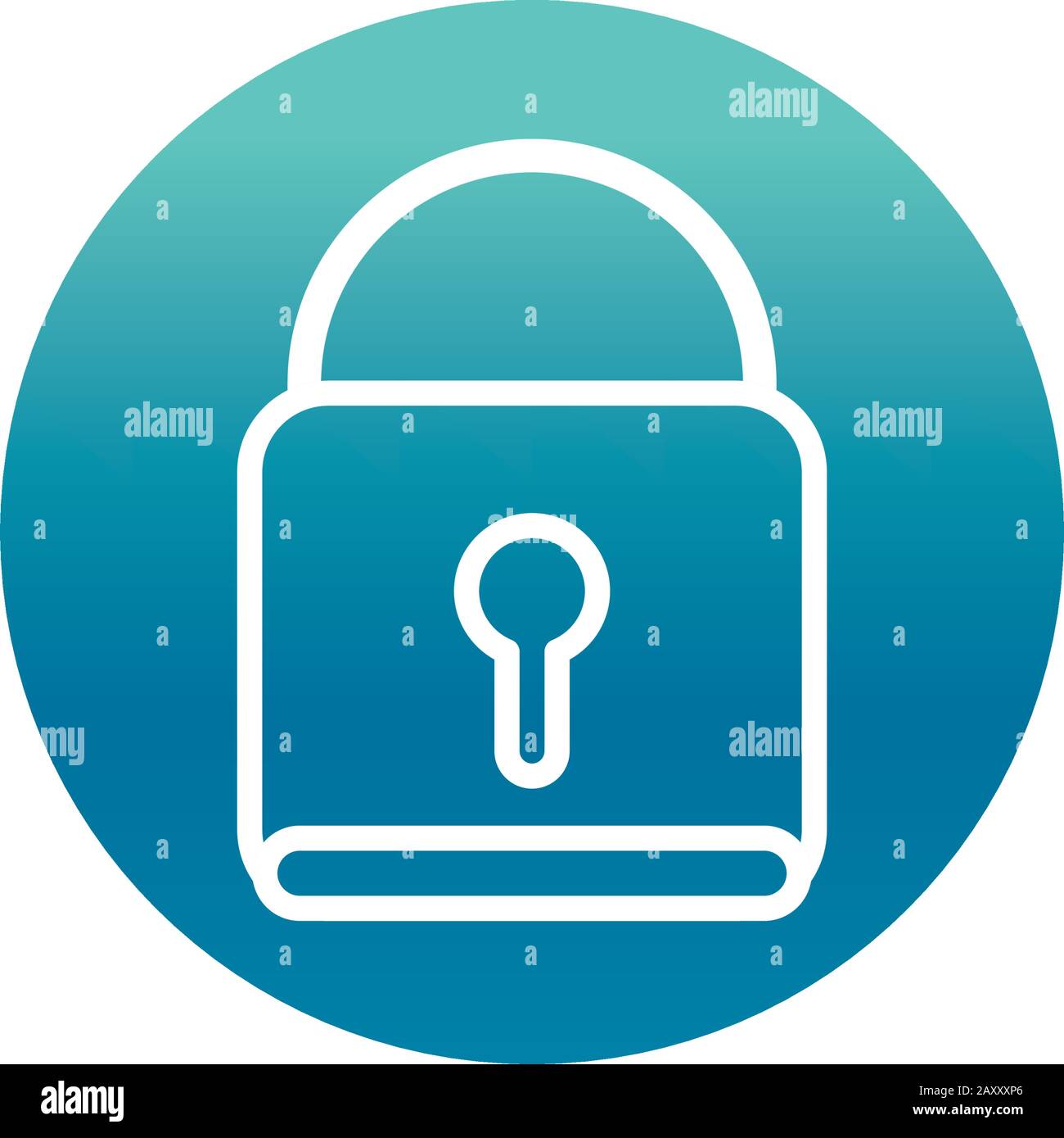 office padlock security protection supply vector illustration block gradient style icon Stock Vector