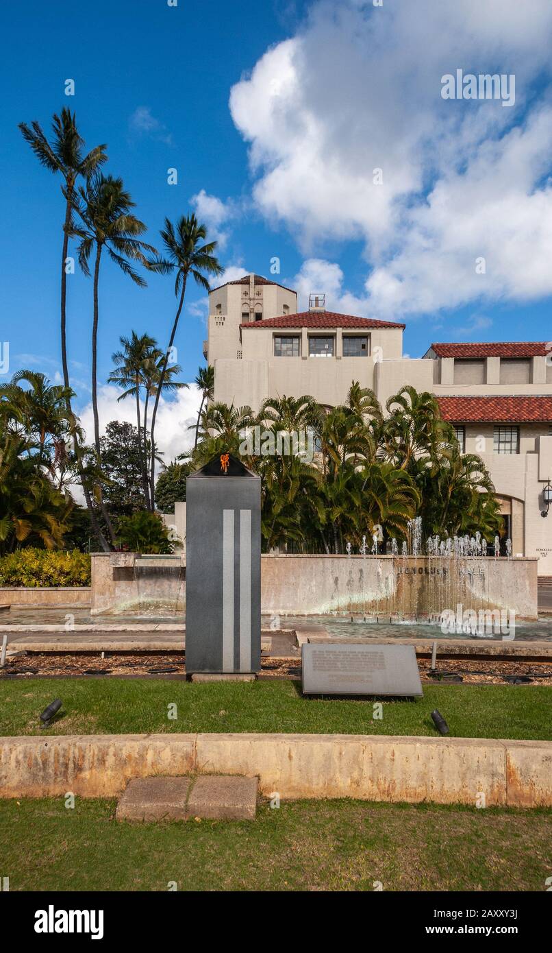 Honolulu Oahu, Hawaii, USA. - January 10, 2012: 9-11-01 eternal flame ...