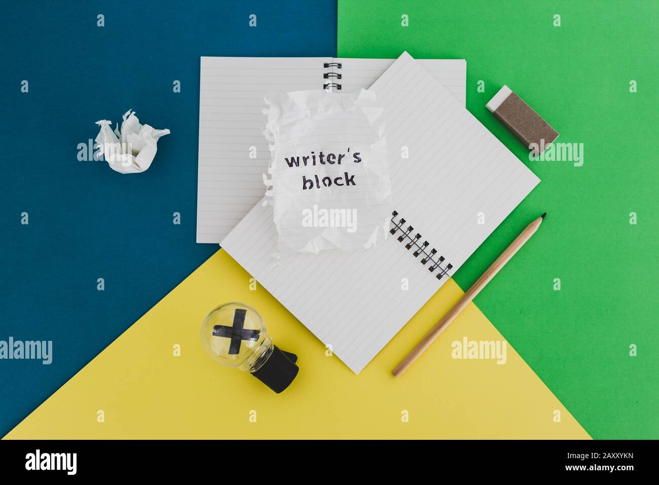 creative block or lack of inspiration conceptual still-life, piece of ...