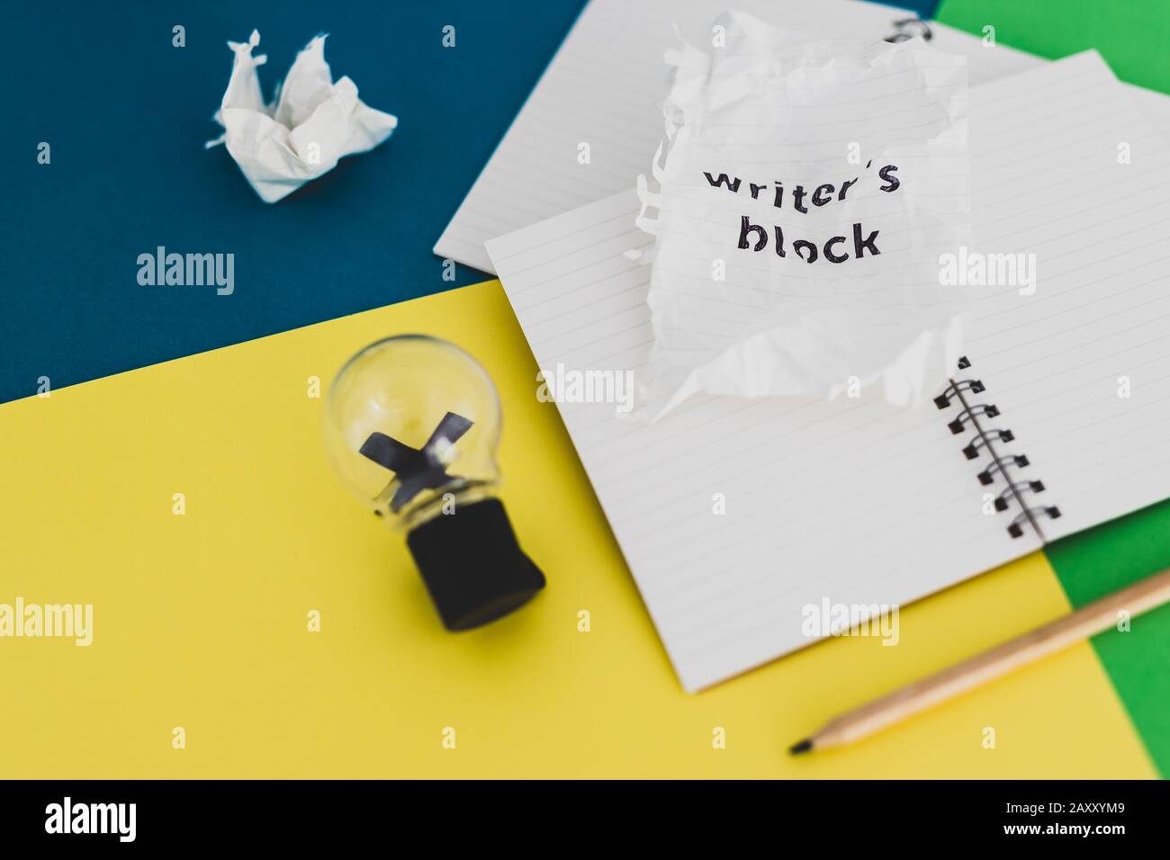 creative block or lack of inspiration conceptual still-life, piece of ...