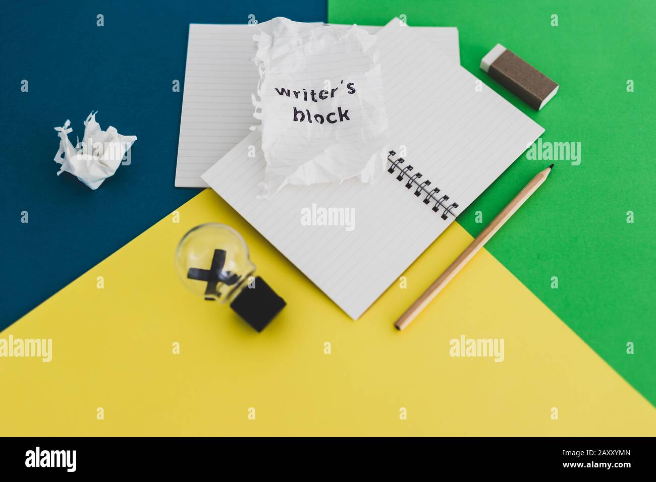 creative block or lack of inspiration conceptual still-life, piece of ...