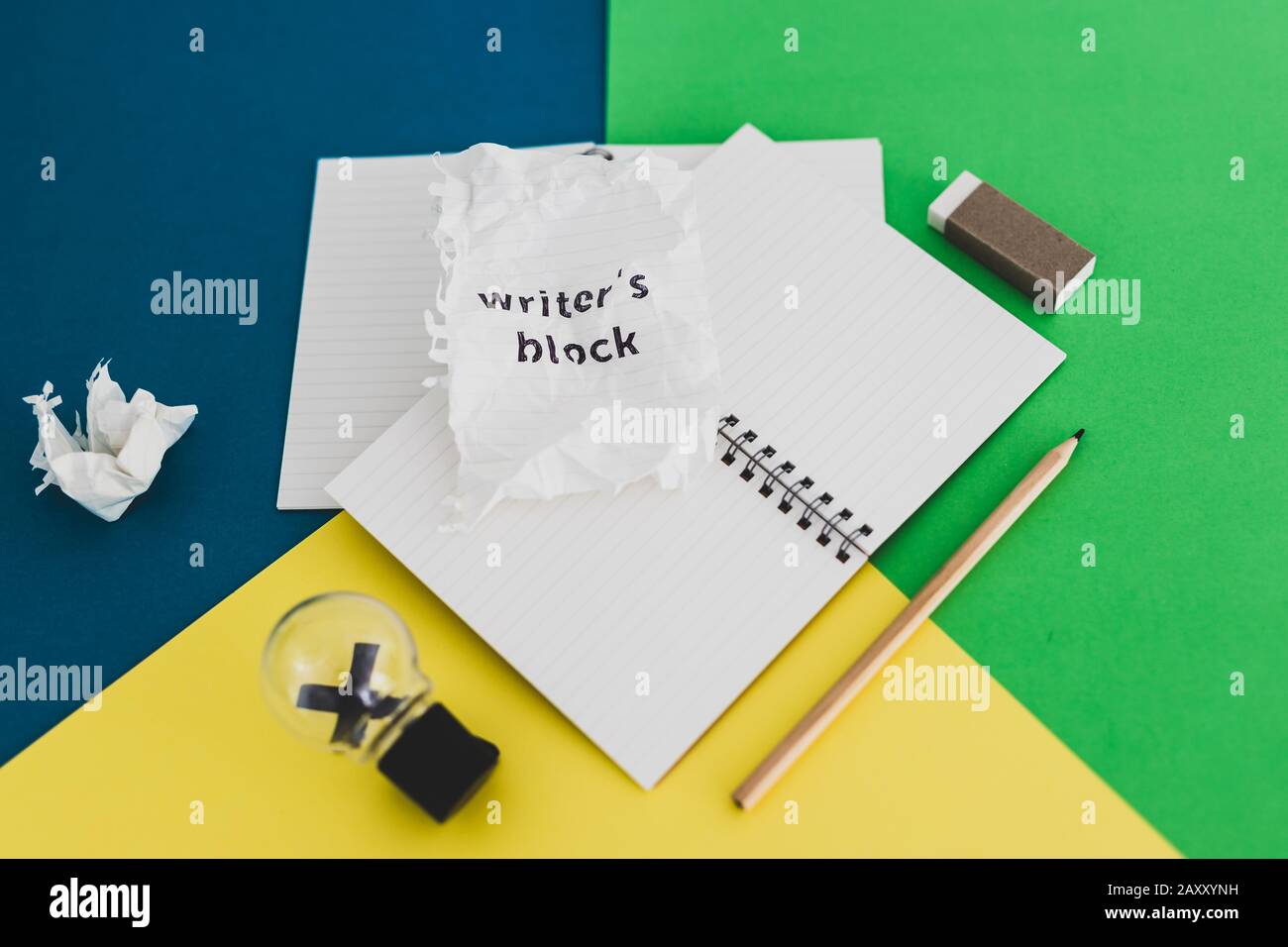 creative block or lack of inspiration conceptual still-life, piece of ...
