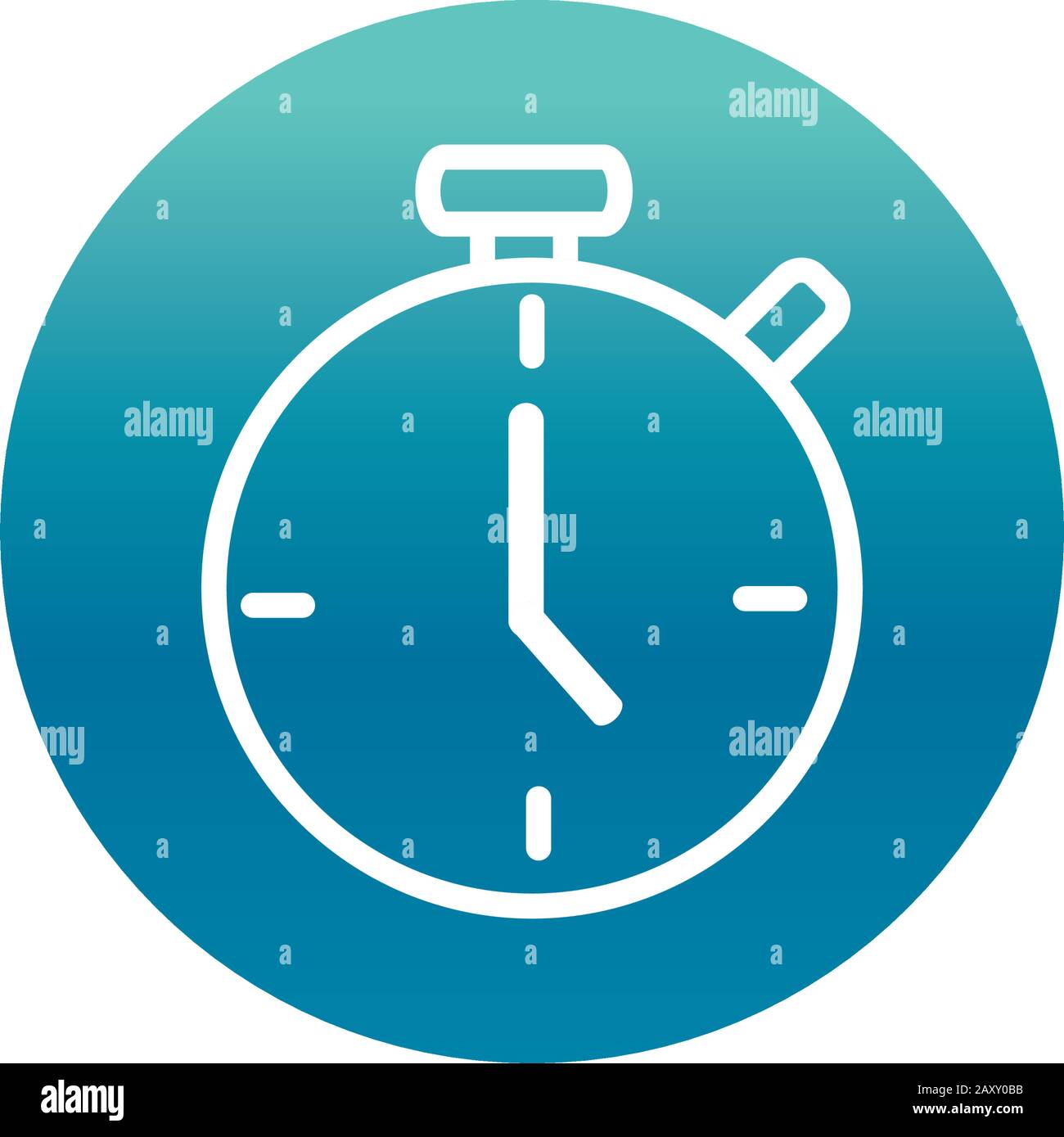 office stopwatch timer clock supply vector illustration block gradient ...