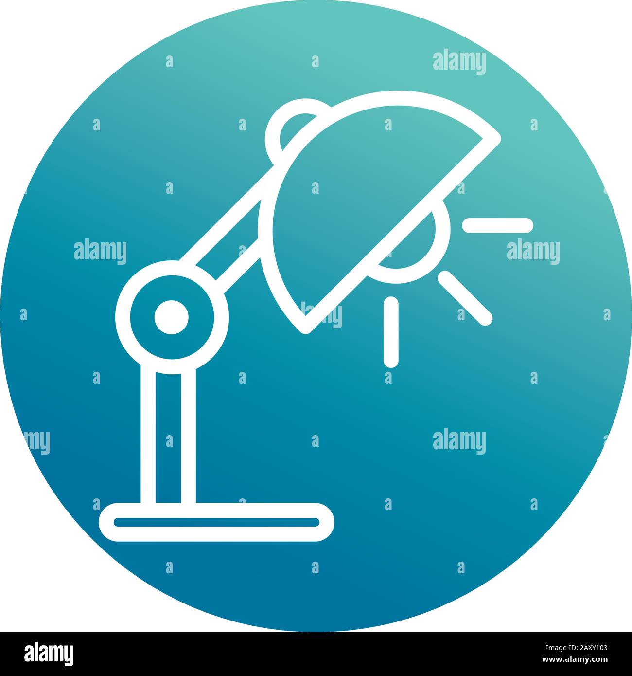 office desk lamp light bulb supply vector illustration block gradient style icon Stock Vector
