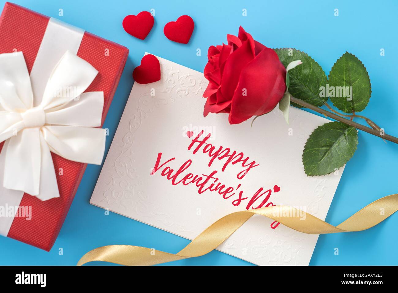 Valentine's Day gift card with greeting word design concept, woman