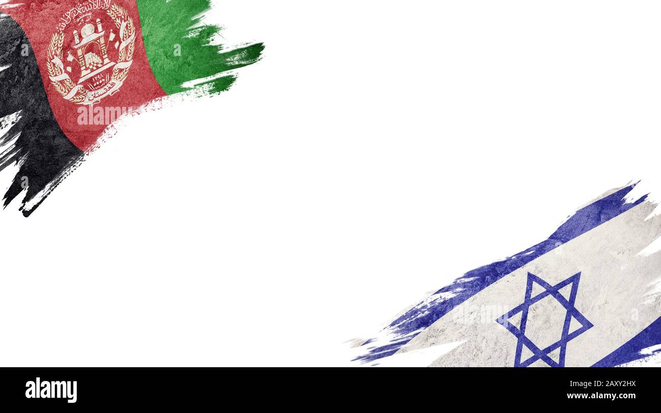 Flags of Afghanistan and Israel on white background Stock Photo - Alamy
