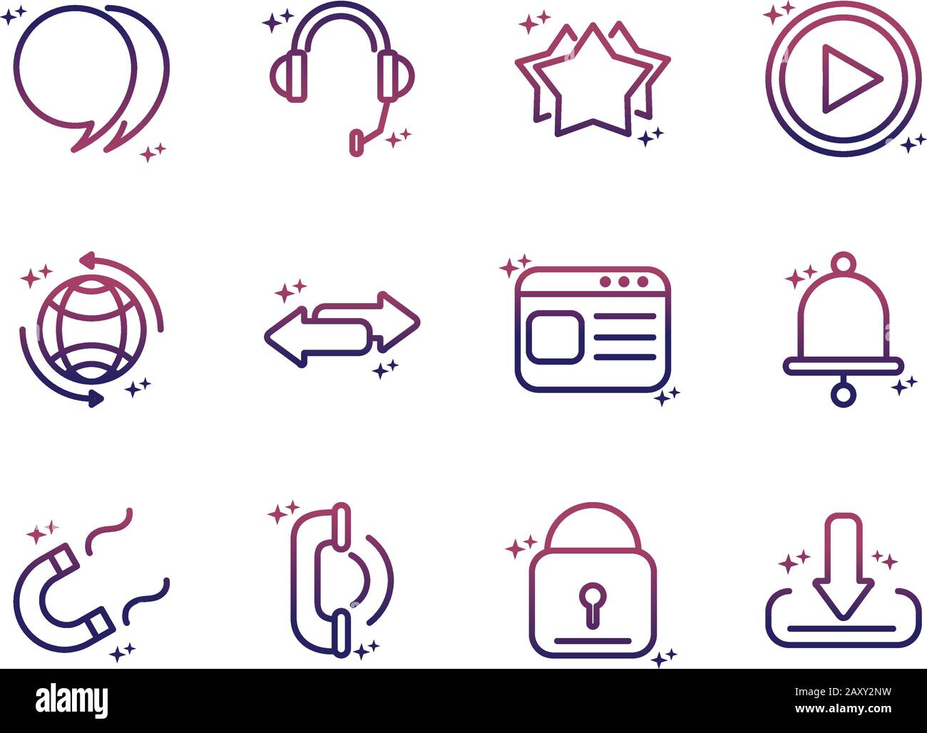 social media network technology multimedia gradient style icon vector illustration Stock Vector