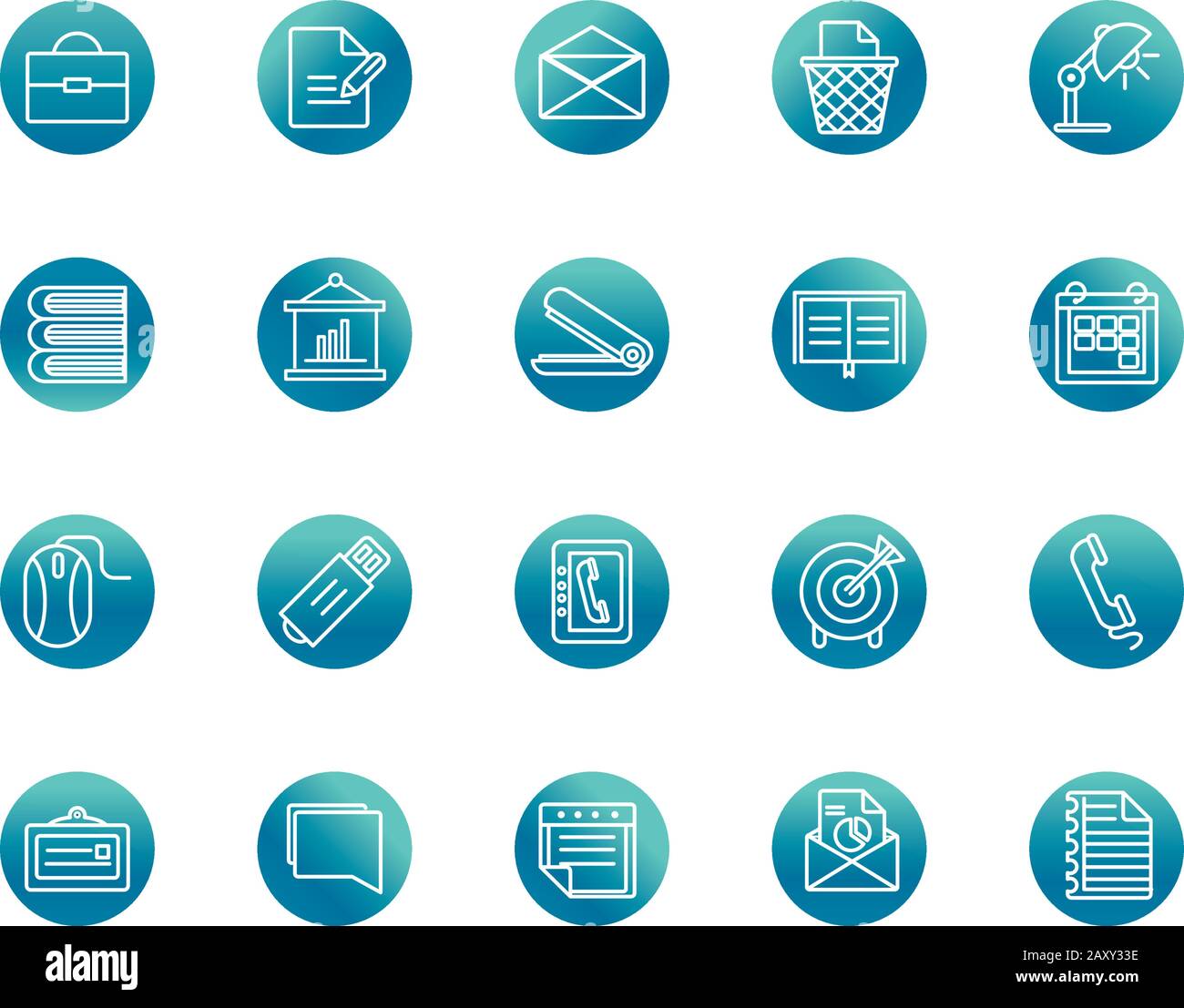 office supply equipment stationery icon set vector illustration block ...