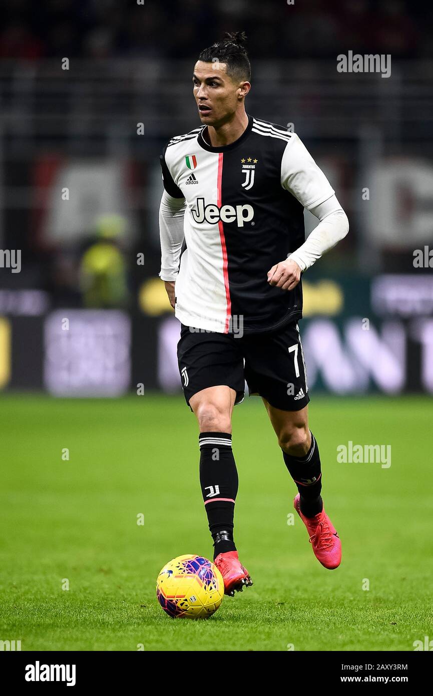 Milan, Italy - 13 February, 2020: Cristiano Ronaldo of Juventus FC in  action during the Coppa Italia semi final football match between AC Milan  and Juventus FC. Credit: Nicolò Campo/Alamy Live News